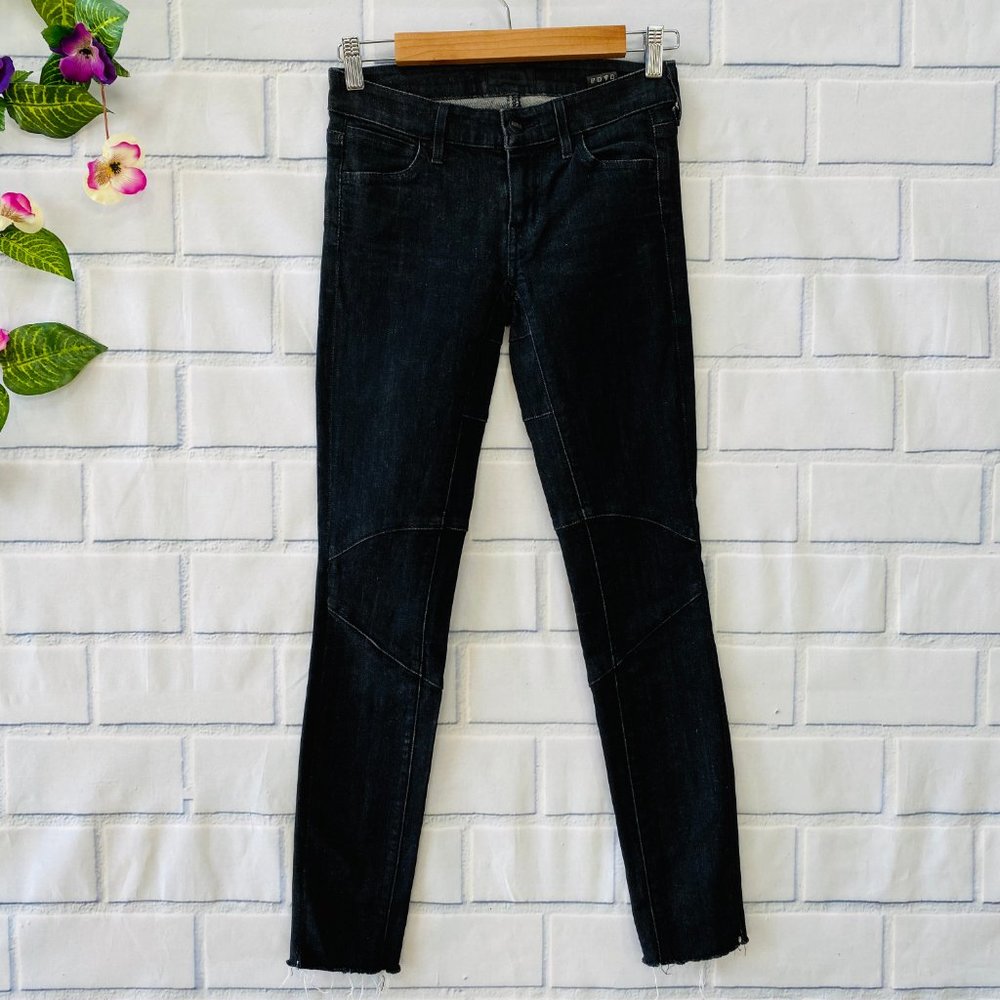KORAL Black Distressed Ankle Skinny Jeans  Sz 25